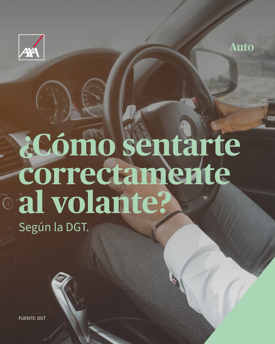 AndradeAXA's tweet photo. 🚗 ¿Sabías que la forma de sentarse puede ser un riesgo y reducir la seguridad al volante? Descubre las recomendaciones de la DGT para que tu postura en el coche sea correcta. https://t.co/Eu5khbNVlI