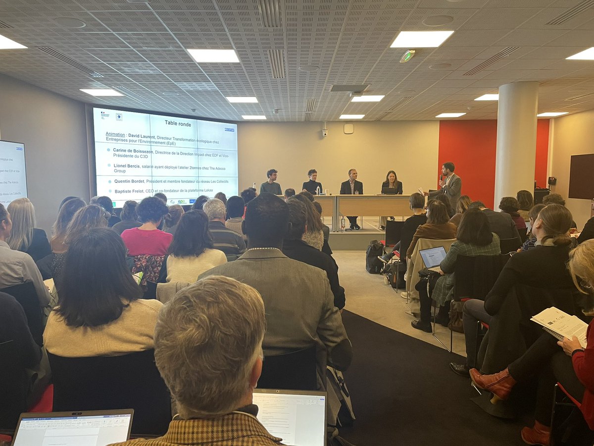 ObsRSE's tweet photo. Restitution de l'étude #Ecotaf de l'@ademe à la @caissedesdepots ce matin sur la mobilisation #écologique des salariés ! Avec Gaëtan Brisepierre, sociologue, des collectifs, des entreprises.
L'@ObsRSE est fier d'être partenaire de cette étude dispo sur https://t.co/L7wwY5wmcB https://t.co/FvpjoyUw48