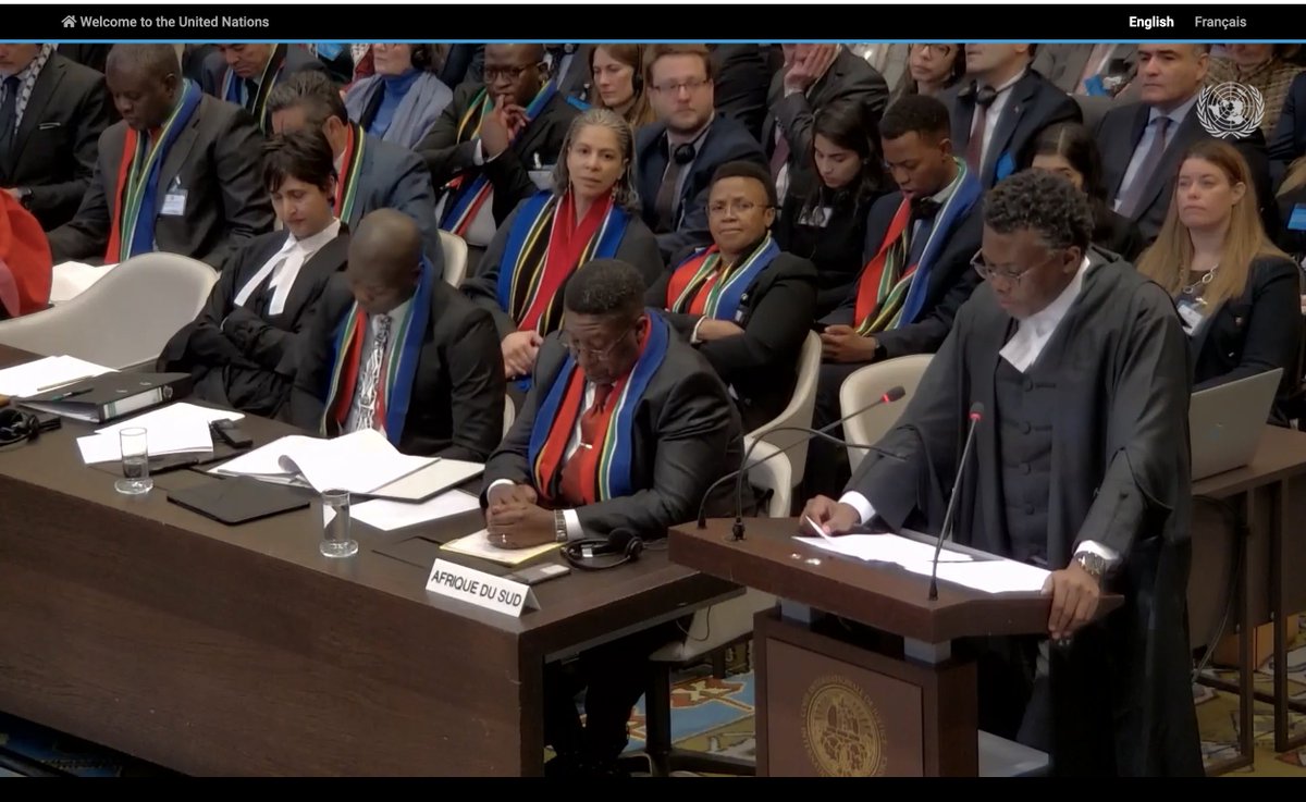 WARSCAPES's tweet photo. ""Genocidal utterances are not out on the fringes but they are embodied in state policy...The distinctive feature of this state has not been the silence as such but the reiteration of genocidal intent at every stage..."
-- Tembeka Ngcukaitobi SC

#ICJGenocideConvention https://t.co/I1RYK7kcuV