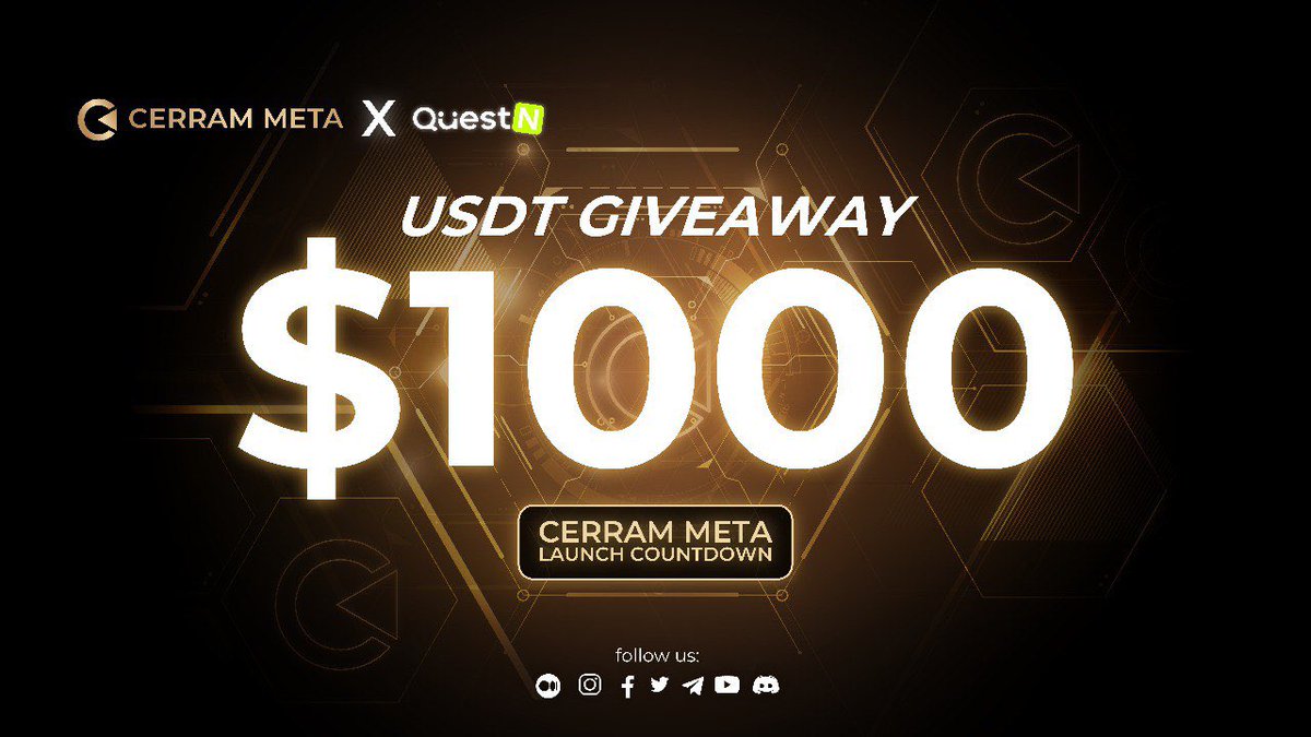 CerramMeta's tweet photo. 🎉 倒計時開始！🚀 
Cerram Meta 交易所即將上線！為了慶祝，我們舉辦了 🔥🔥 1000 USDT 贈金活動 🔥🔥

📅日期：1月11日- 2月11日
✅ 關注我們，加入我們的社群，敬請期待更多信息！

立刻參與👇
https://t.co/0KLhQukVT2

🌐 加入我們的旅程💫

#CerramMetaLaunch #CryptoGiveaway #ToTheMoon 🌕 https://t.co/P9dMrIztUK