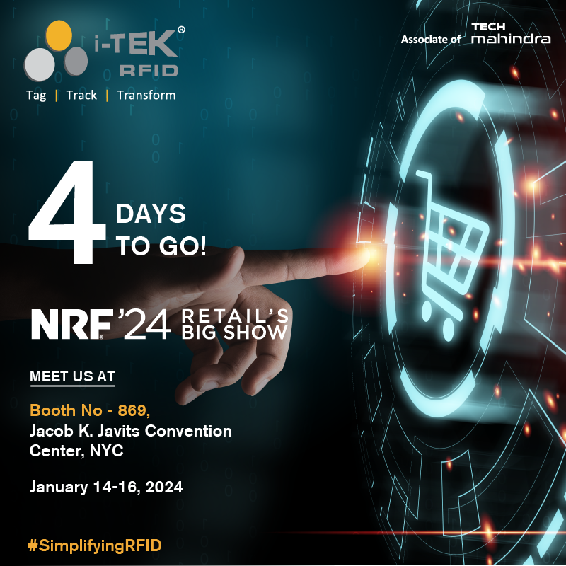 infotekrfid's tweet photo. Exciting! 4 days until @nrf 2024 - Retail's Big Show by @NRFnews. Join #itekrfid and @tech_mahindra at Booth No - 869 in Jacob K. Javits Convention Center, NYC, January 14-16, 2024.
Connect, collaborate, and discover #latesttrends in #retaillandscape.
Let's succeed together! https://t.co/29ve8enPqr