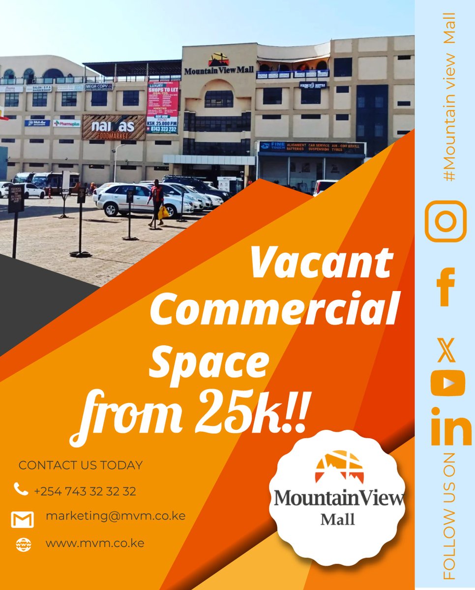 MVM_KE's tweet photo. To the businesses looking to expand, Mountain View Mall Kenya is giving you the chance to do so with a range of office spaces available. Our spaces can cater to small to large retail business. 📷Location: Waiyai way ,Kangemi 📷#RentASpace #OfficeSpace https://t.co/PI5sNwUmkw
