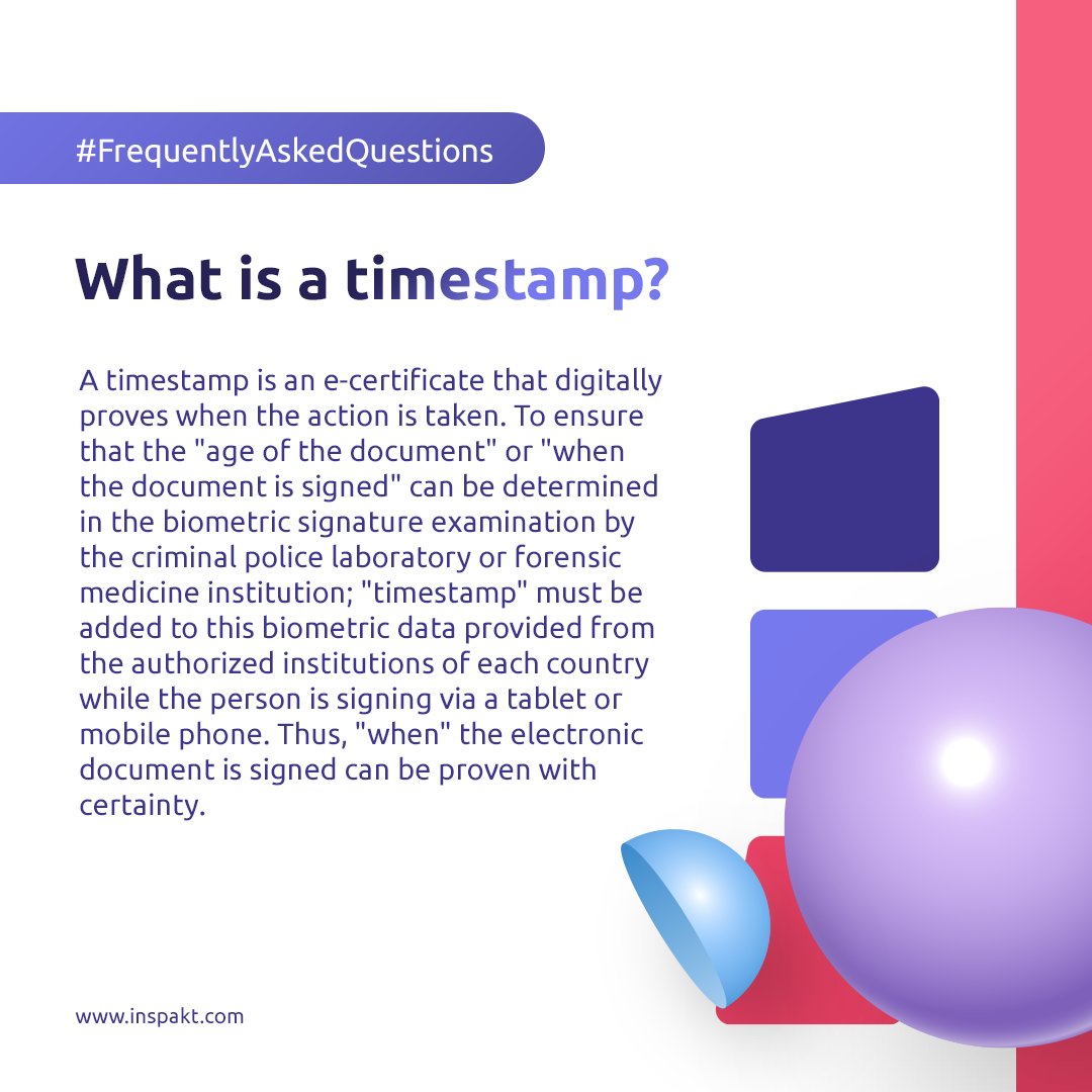 What is a timestamp?

How do I sign a document?

Can I sign my documents without creating them in Inspakt?

#DigitalTransformation #DigitalSignature #BiometricSignature #ElectronicSignature #DigitalizingTrust #TrustBuilder #Paperless #FAQ