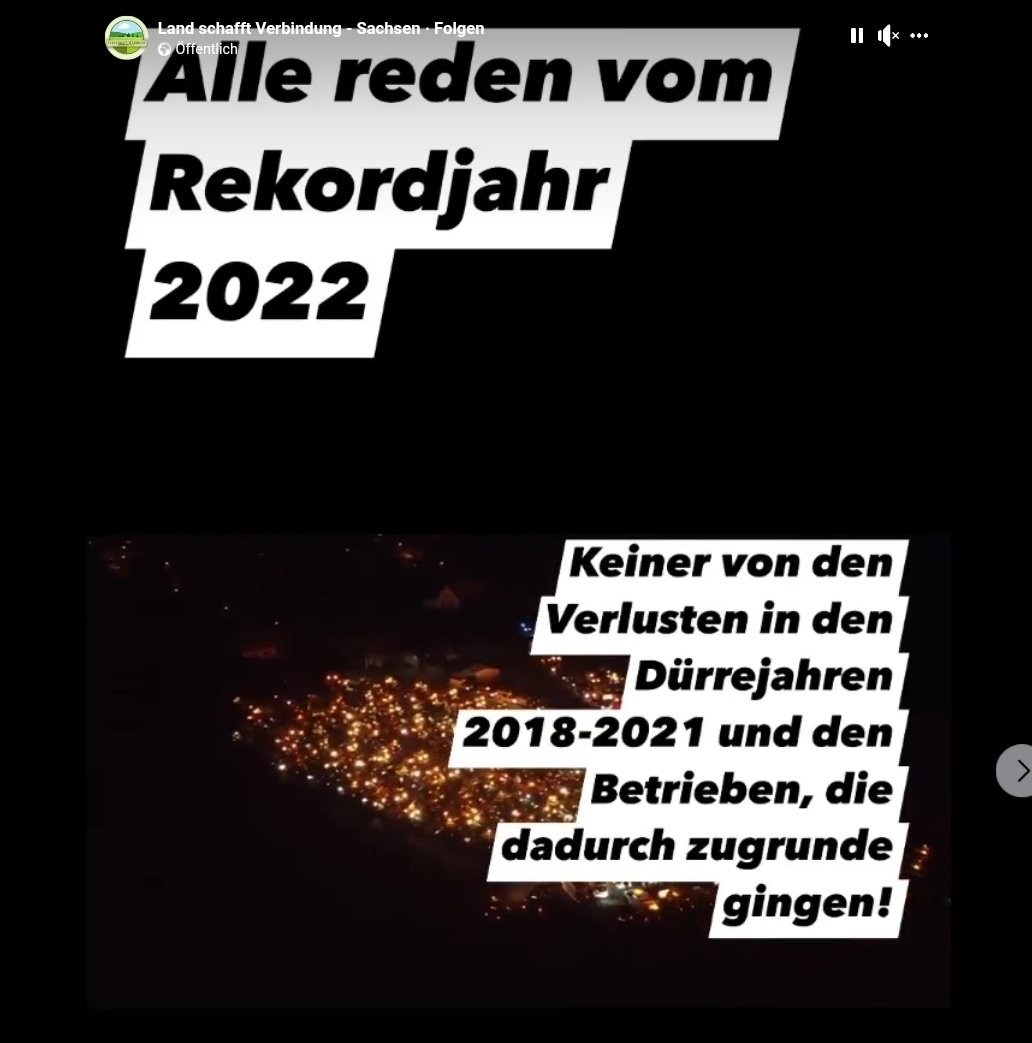 Interessante Einsicht bei den Organisatoren der sächsischen #Bauernproteste:
Die #Dürre ist schuld an ihrer Lage!
Warum dann nicht gemeinsam mit der #LetztenGeneration die Straßen blockieren?