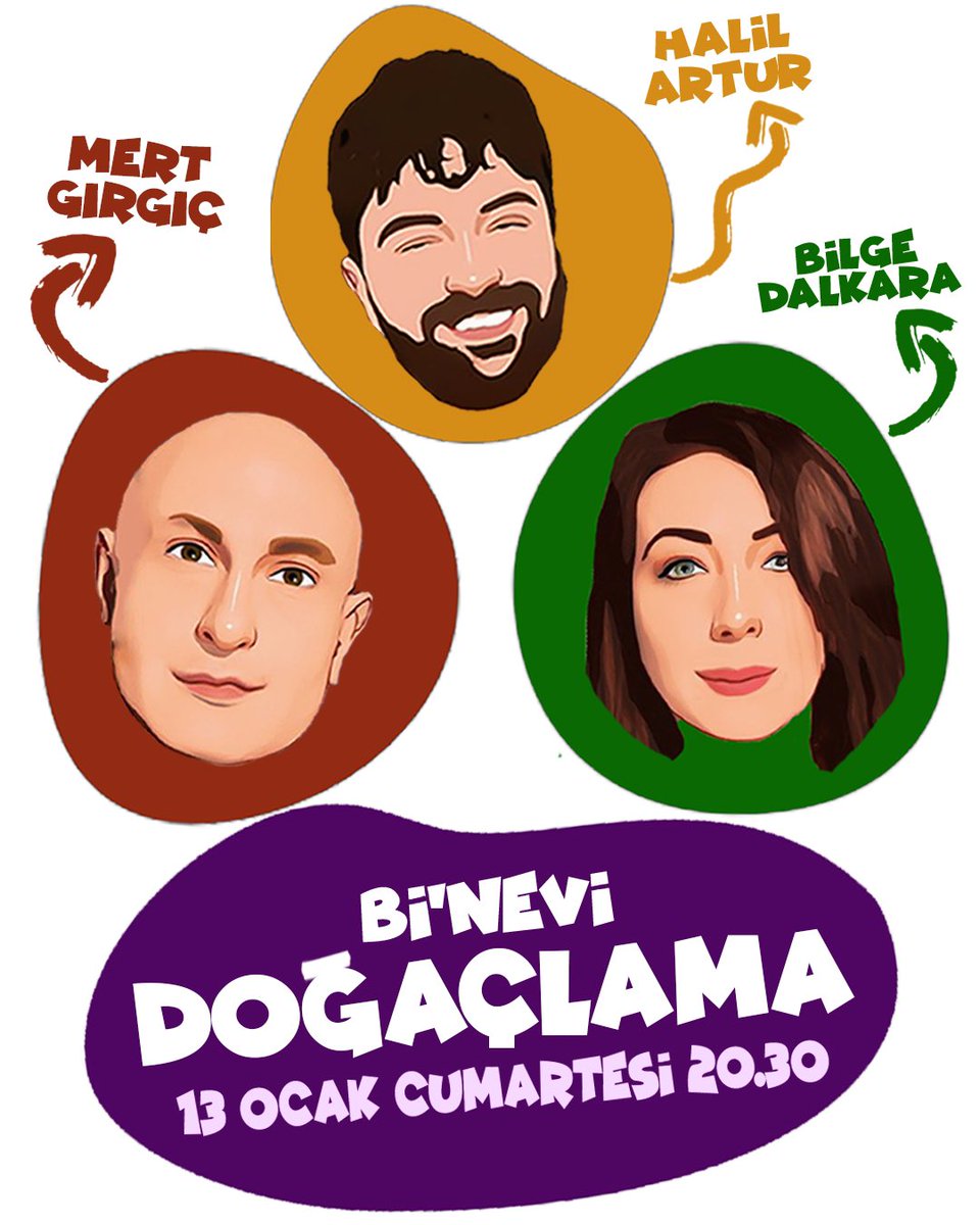 Kısa Form Doğaçlama Gecesi
⭐️ Bi’nevi DOĞAÇLAMA 
13 OCAK CUMARTESİ 20.30 ‘da <a href="/binevisahne/">bi’nevi sahne</a> ‘de.

biletinial.com/tr-tr/tiyatro/…

Yönelimler sizden, sahnede hayata geçirmesi bizden.🎉