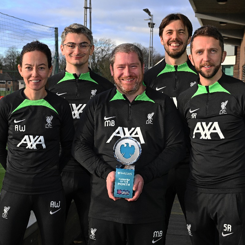 LiverpoolFCW's tweet photo. "I know it’s a cliché, but you can’t do the work without your team, and I’m blessed with the team that I’ve got" 🗣️