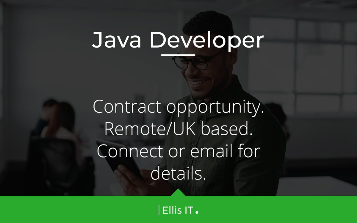 ERG_IT's tweet photo. CONTRACT OPPORTUNITY: Java Developer
Rate: £500 per Day
Location: Remote, UK

For details, please contact Paul Buckell on Paul.Buckell@ellisrecruitment.com

#Java #JavaJobs #Developer #ITJobs #TechJobs https://t.co/H95fUpYVUj