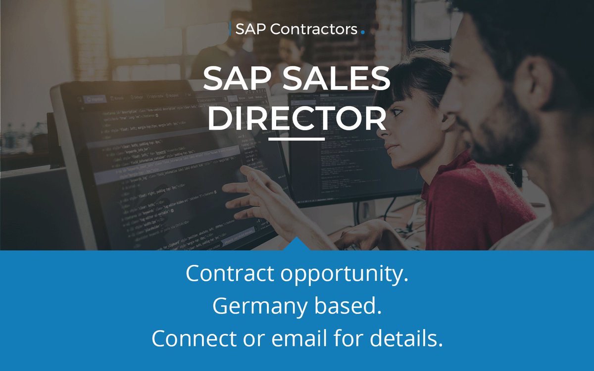 JOB OPPORTUNITY: SAP Cloud Sales Executive Salary: £120,000 per Annum Location: Germany For details, please contact Danny Warren on Danny.Warren@sapcontractors.com SAP #SAPJobs #S4HANA #Sales #SAPERP #Cloud