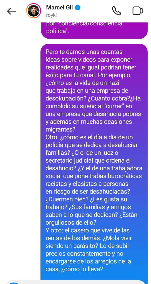 SindicatoMtz's tweet photo. Un "influencer" nos ha escrito a varios Sindicatos de Vivienda para "grabar un vídeo explicando como es la vida de un okupa, la realidad detrás de este mundo y todo lo que conlleva" y ésta ha sido nuestra respuesta 👇🏾 https://t.co/c5LJjkRdyr