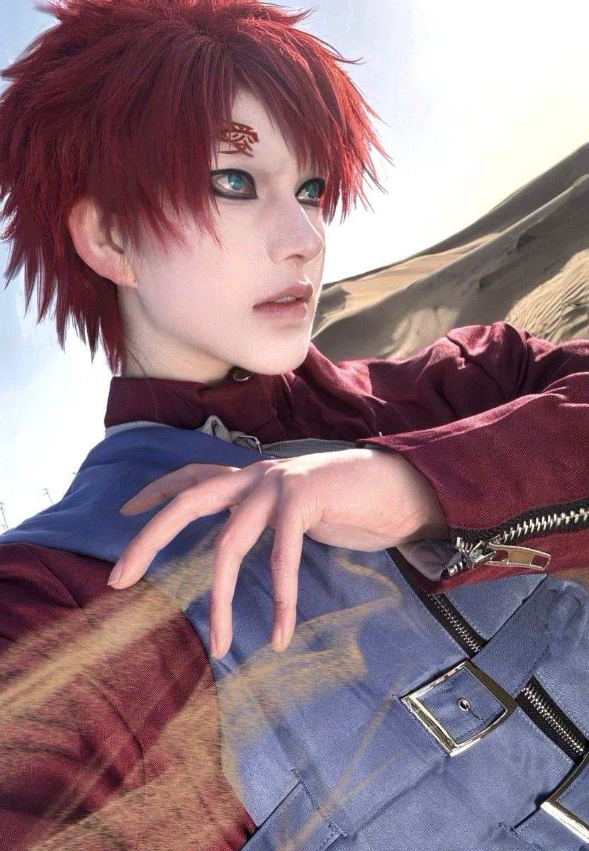 lujiuerhei21's tweet photo. 起猛了，在沙漠看到旮旯了

#火影忍者 #我爱罗 #cosplay #cos #naruto #gaara https://t.co/8dvK7pcMzD