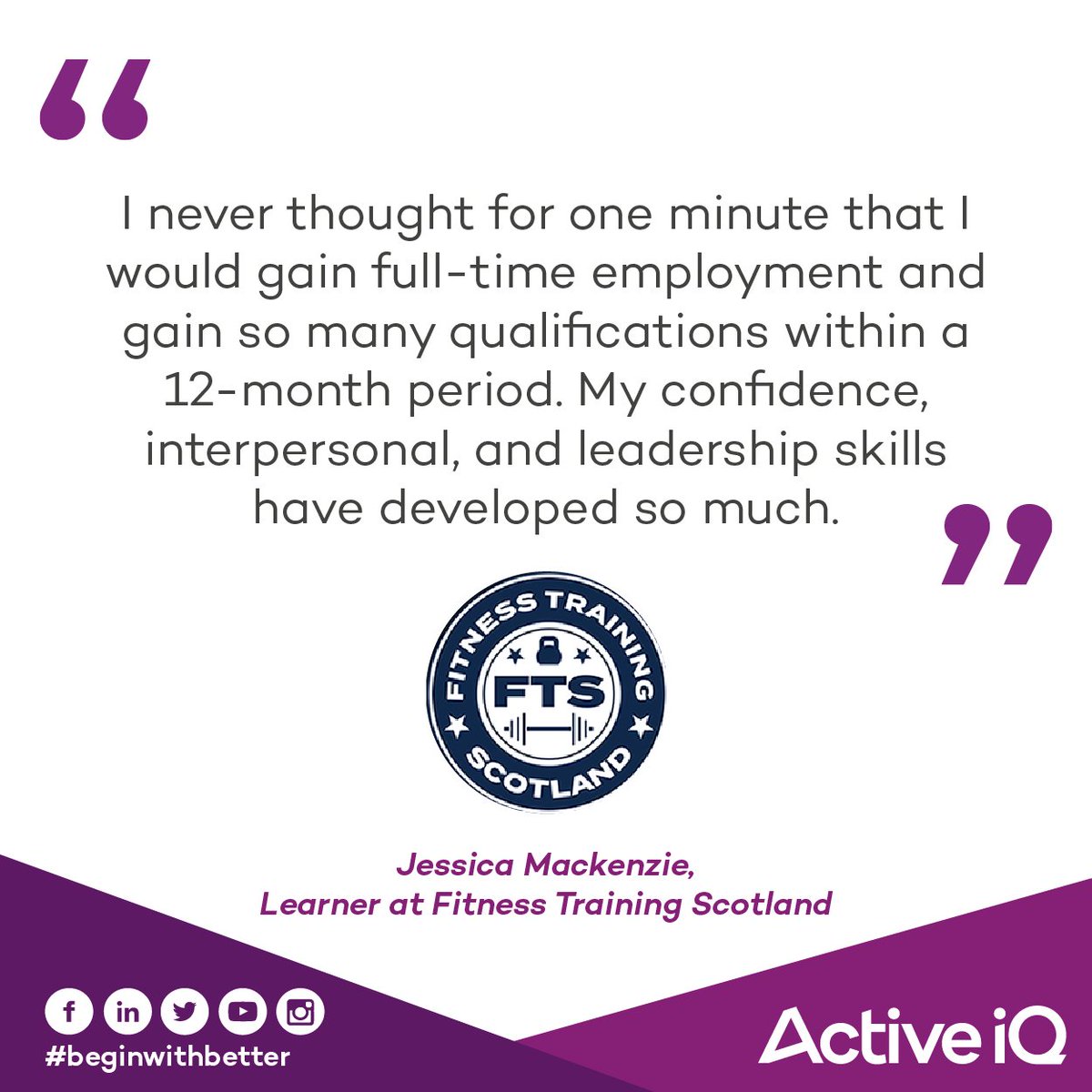 Active IQ (@active__iq) on Twitter photo We hear from Jessica Mackenzie, Active IQ learner at approved centre, Fitness Training Scotland on her “Remarkable Fitness Journey with Fitness Training Scotland”. Read the full testimonial here: bit.ly/3SexB9N
#TestimonialThursday <a href="/FTScotland/">Paul Garvie</a> We hear from Jessica Mackenzie, Active IQ learner at approved centre, Fitness Training Scotland on her “Remarkable Fitness Journey with Fitness Training Scotland”. Read the full testimonial here: bit.ly/3SexB9N
#TestimonialThursday <a href="/FTScotland/">Paul Garvie</a>