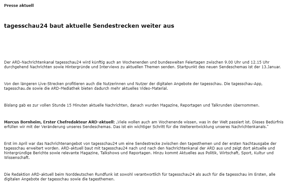 NeueARD_Forum's tweet image. #ARD-#Tagesschau24 wird immer mehr zum Nachrichten-Sender. 
Ab dem 13.1.24 wird auch am Wochenende und an bundesweiten Feiertagen am Vormittag in Livestrecken aktuell berichtet.
