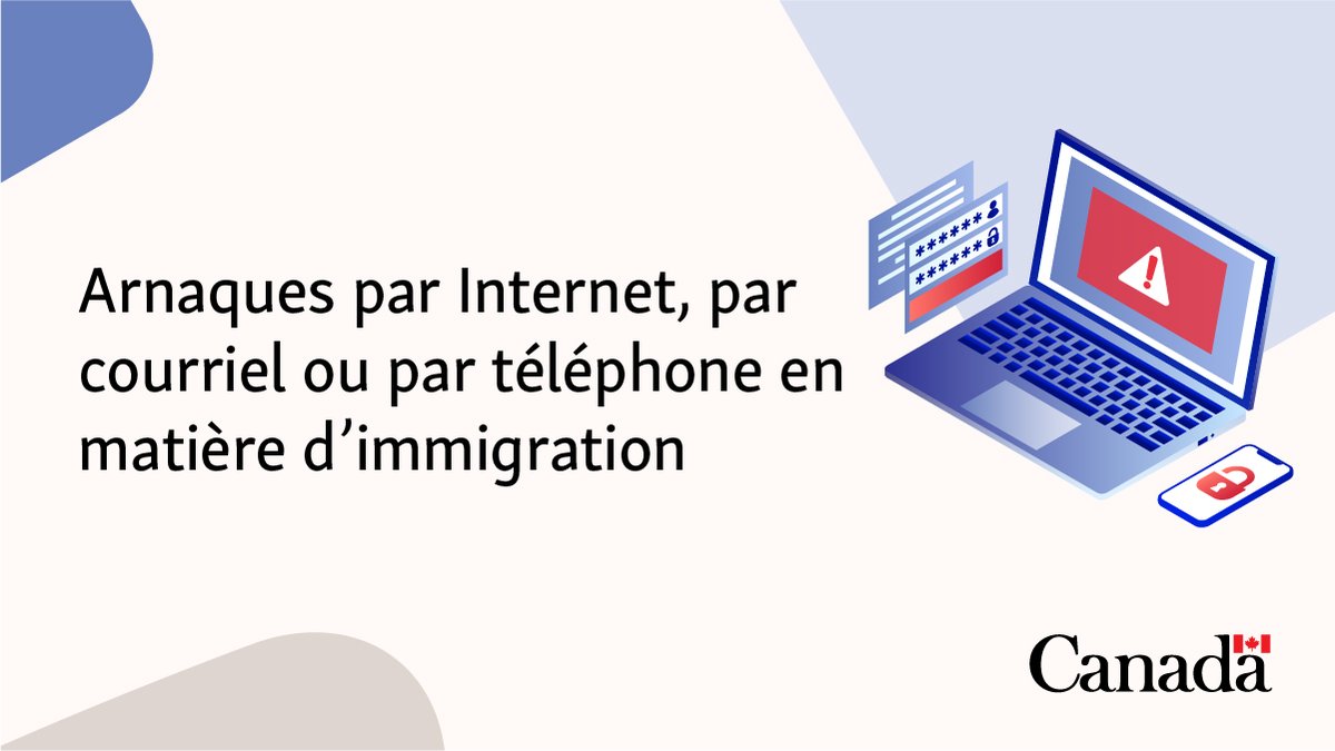 [#Immigration] ⚠️Protégez-vous contre la fraude! Toutes les informations officielles sur l’immigration au Canada se trouvent sur le site web de <a href="/CitImmCanFR/">IRCC</a> 🇨🇦. Méfiez-vous des arnaques par téléphone, par courriel et sur les réseaux sociaux.🛑🦹🏽‍♀️
 ➡️Bit.ly/2w55jVQ