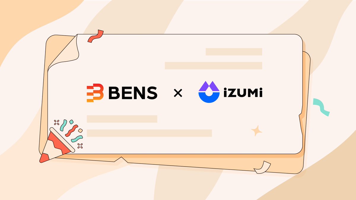 Bens_ink's tweet photo. Big Announcement!
Bens and Izumi Finance Forge an Official Partnership!
We're gearing up for a series of activities aimed at creating a stronger inscription ecosystem.
@izumi_Finance 
#bens https://t.co/7v6SWcspz8