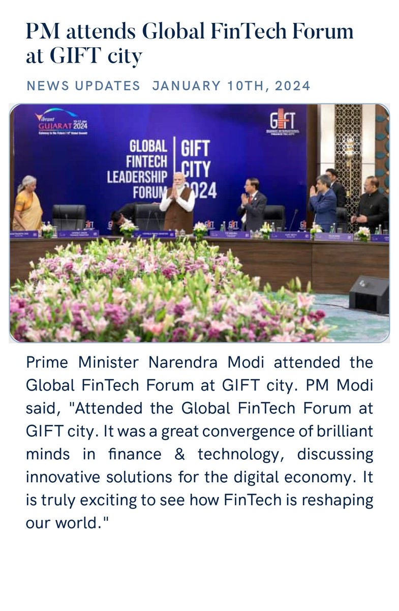 PM attends Global FinTech Forum at GIFT city
nm-4.com/VMIJBR via NaMo App