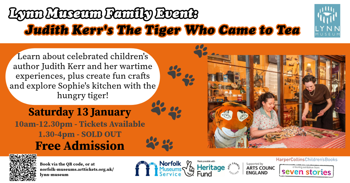 Lynn_Museum's tweet photo. π« Our Judith Kerr's The Tiger Who Came to Tea Family Event is today, Saturday 13 January! π
Join us between 10am-4pm to learn about Judith Kerr and her wartime experiences.
10am-12.30pm - Tickets Available
1.30-4pm - SOLD OUT
Call 01553 775001 for more info.
#JudithKerr100 https://t.co/SFEXsaJvX0