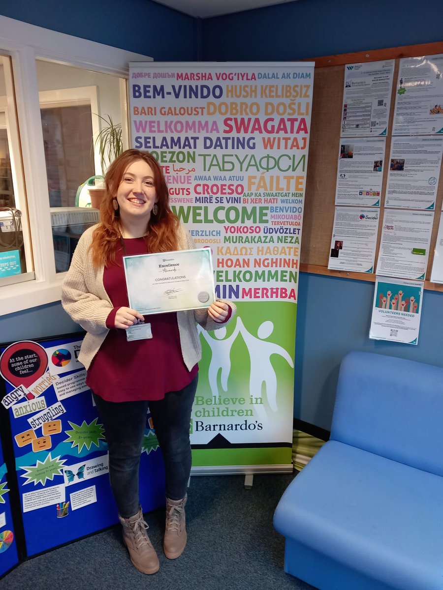 Barnardo's Excellence Awards 2023

Beyond proud to be able to present our Rising Star , Emily with her certificate with a personalised message from our CEO <a href="/lynnanneperry/">Lynn Perry MBE</a> with a Peace Lily Plant in our team meeting yesterday. Well done Emily! #barnardosexcellenceswards #barnardos