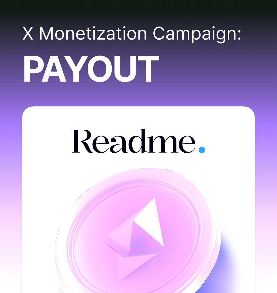 readme_media's tweet photo. The rewards for the Readme X Monetization campaign have been airdropped to active content creators who have submitted their entries.

Congratulations to all of you! Keep up the great work! https://t.co/rWXSBaousX