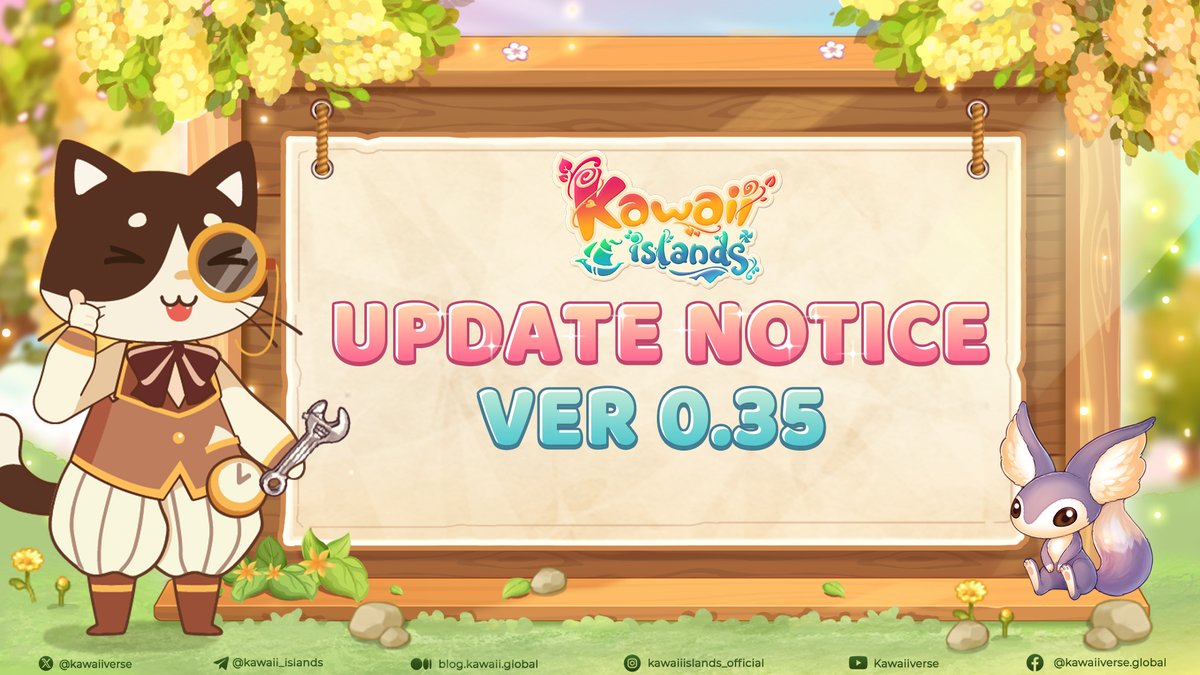 [#UPDATE NOTICE] Kawaii Islands version 0.35 has arrived! What's new? Several bugs were fixed! 📍Nurturing Labs fee; 📍Breeding certificate; 📍F2 NFT statistics display; 📍Decor Wallpaper; 👉 t.me/kawaii_islands… Kindly upgrade now to enjoy a smooth gaming experience. $KWT