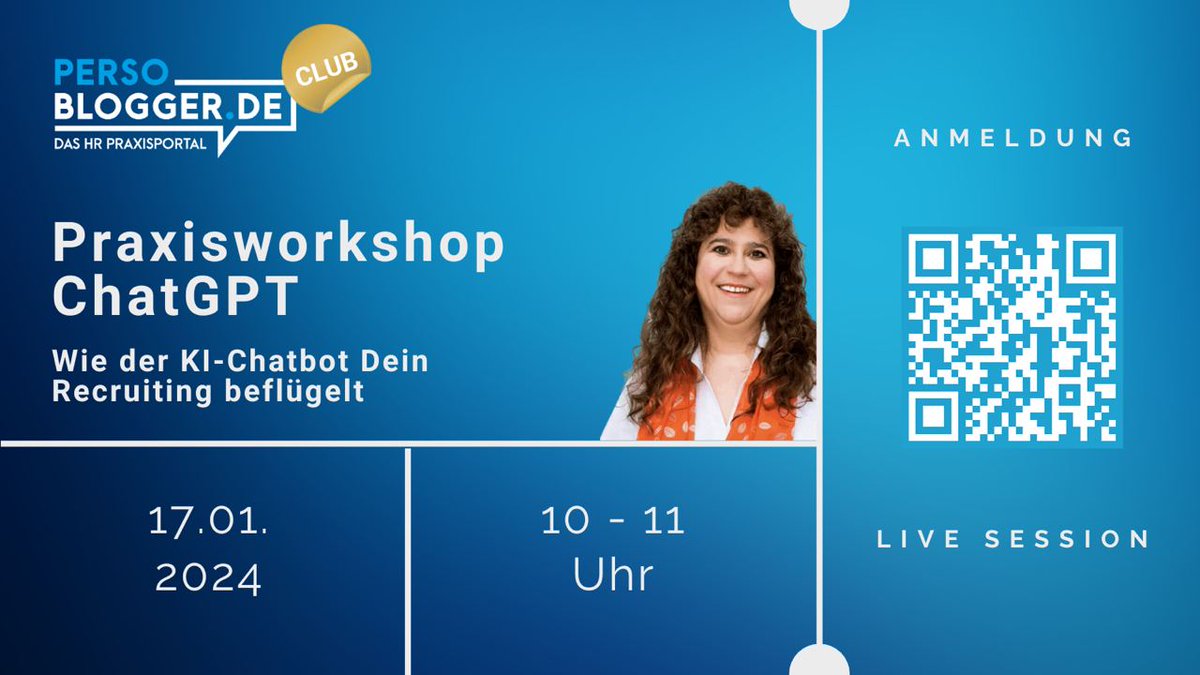 Juhu! Es geht wieder los! 🎤👩🏻

Bist Du beim "Praxisworkshop ChatGPT" dabei? 

Hier kannst Du fix Mitglied im Persoblogger CLUB werden und Dich für die Club Session mit Daniela anmelden – falls Du's noch nicht bist ;-) ➡️ club.persoblogger.de

#Recruiting #KI #ChatGPT
