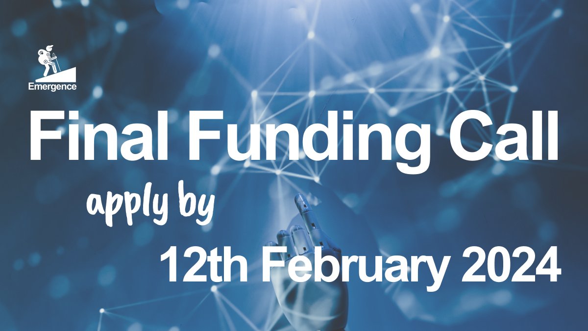 Our final funding call is now open - deadline 12th February 2024.

Find out more about the call, eligibility criteria and how to apply here: emergencerobotics.net/robotics-for-f…

#roboticsforfrailty #robotics #healthcare #frailty #fundingopportunity