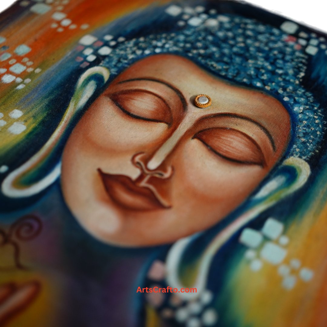 ArtsCrafto's tweet photo. Lord 'Meditative Buddha' 📷 Handmade acrylic painting on canvas board. Each brushstroke whispers tranquility, inviting you to a journey of inner peace. Elevate your space with the calming energy of this masterpiece. 📷📷 #ArtfulMeditation #buddhainfocus #CanvasCreations https://t.co/FE5qcEQ0fB