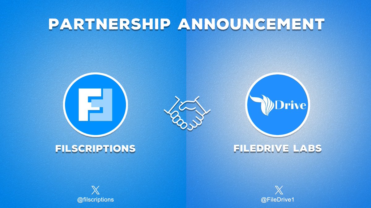 filscriptions's tweet photo. 📢 Thrilled to announce partnership with @FileDrive1
🌊 #FileDrive Labs aims to let everyone benefit from distributed #storage and build high-performance, user-friendly, and scalable storage infrastructure and applications.
💪Let's build @Filecoin ecosystem together! https://t.co/V7iG1wZYkE