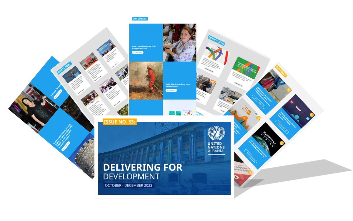 UN_Albania's tweet photo. 📢 The newest issue of our #Delivering4Development 📰 is out!
Discover the actions under #16DaysofActivism, a recap of #UNWeekAlbania2023, and read other exciting updates from all UN Agencies in Albania.
Dive into the details here👉 https://t.co/dfEwhbM3ZY https://t.co/RDbpLVp5vi
