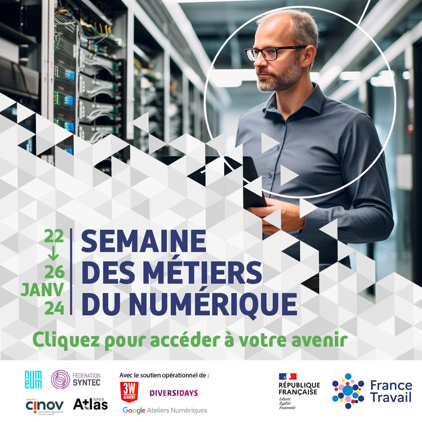 Semaine des métiers du #numérique. Découvrez les évènements proches de chez vous en #Occitanie 
Ateliers découverte, réunions d'informations, formations, job dating ... 👉 pole-emploi.fr/region/occitan…] <a href="/ConseilSyntec/">Syntec Conseil</a> <a href="/talentsdunum/">Talents du numérique</a> <a href="/numeum_/">numeum</a>