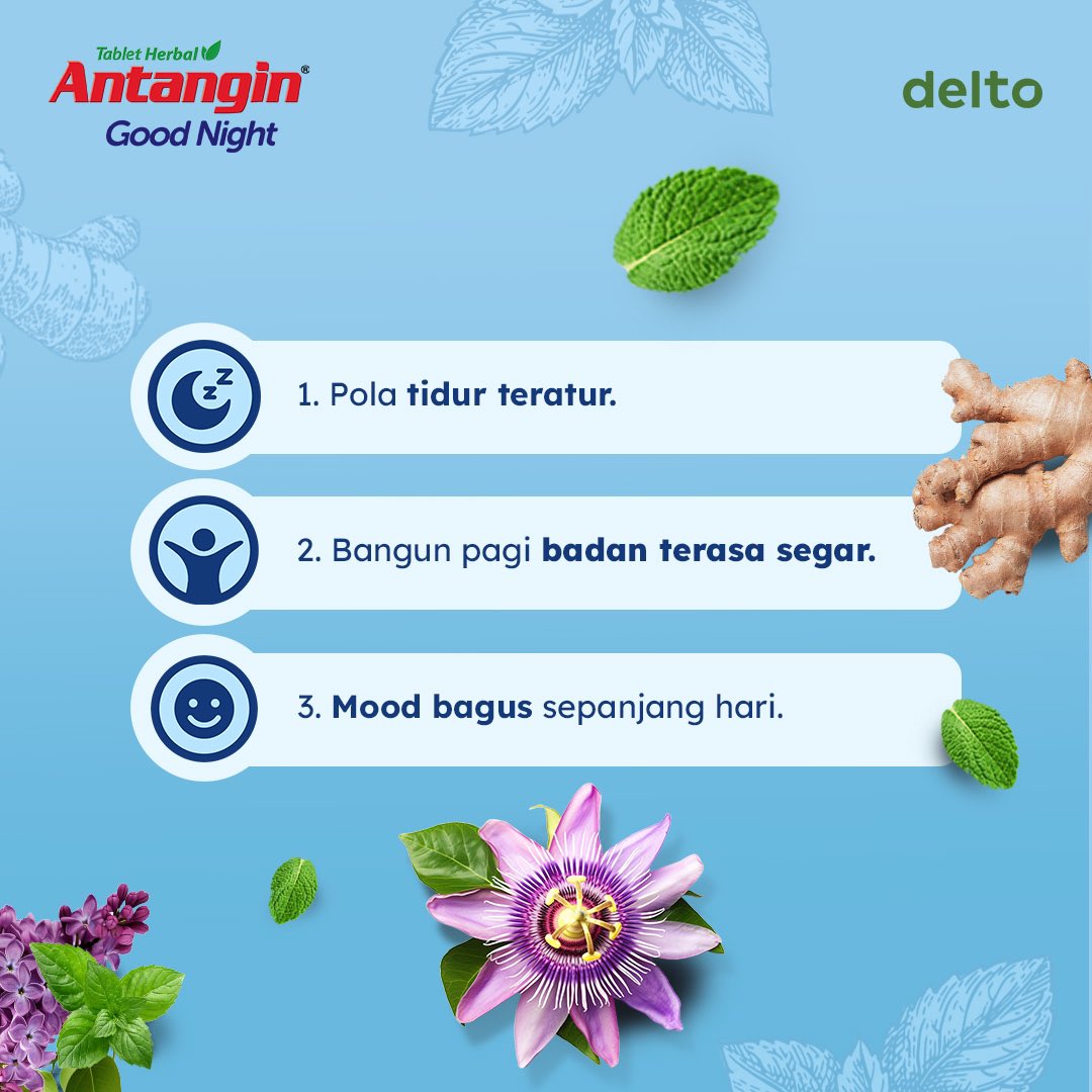Antangin_IDN's tweet photo. Bestie, siapa disini yang merasa masuk angin sehingga tidur menjadi tidak berkualitas?

Minum Antangin Good Night, biar masuk angin hilang, tidur lebih berkualitas dan bangun pagi lebih segar lagi!

#SkipAngin #Antangin #AntanginGoodNight https://t.co/5JB4eMLDy1