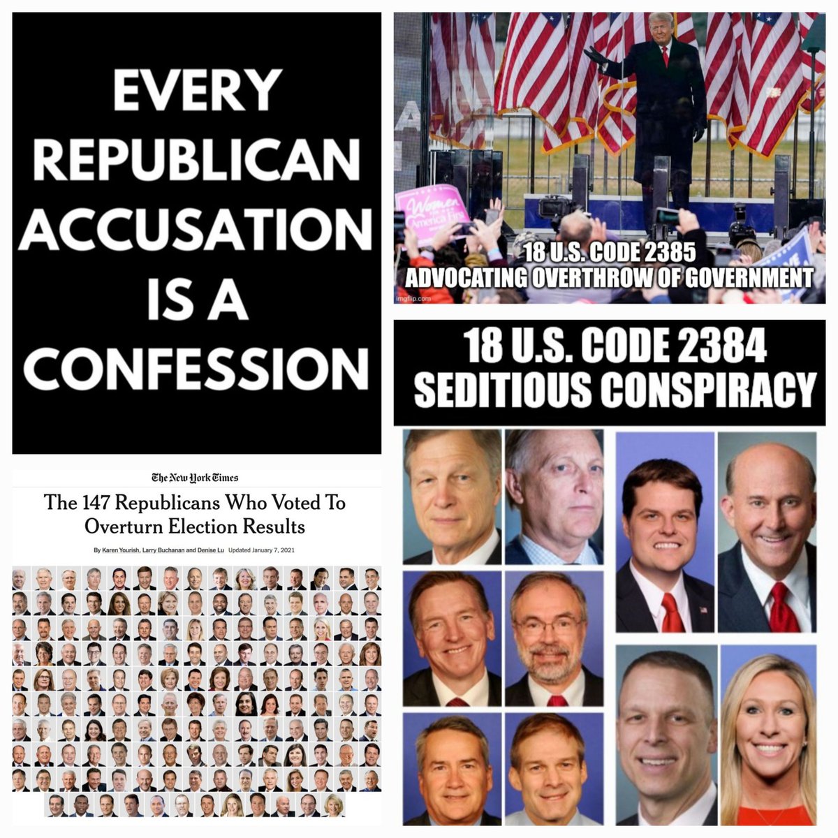 ajnamdeplume's tweet image. #Amendment14Section3

#TrumpIsATraitorAndCriminal
#TheGOP147
#LockThemAllUp 
#TheyAllKnew