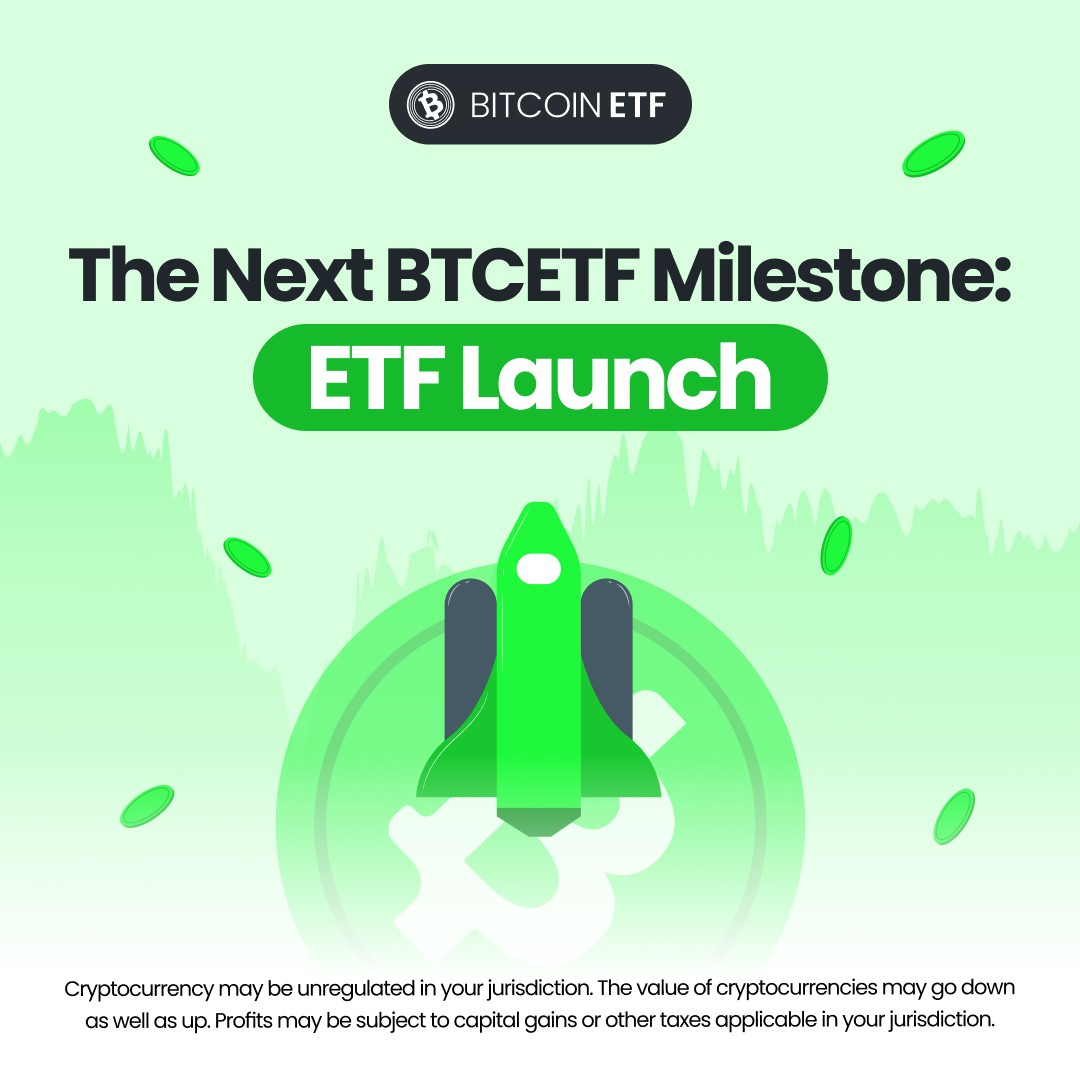 BTCETF_Token's tweet photo. The next significant milestone for the #BTCETF Token is imminent! 🔜

As soon as the recently approved spot #Bitcoin ETFs start trading today, 5% of #BitcoinETF #Tokens will be burned! 🔥🔄

Accompanied by another reduction in transaction fees by an additional 1%. https://t.co/lOodzrtYgz