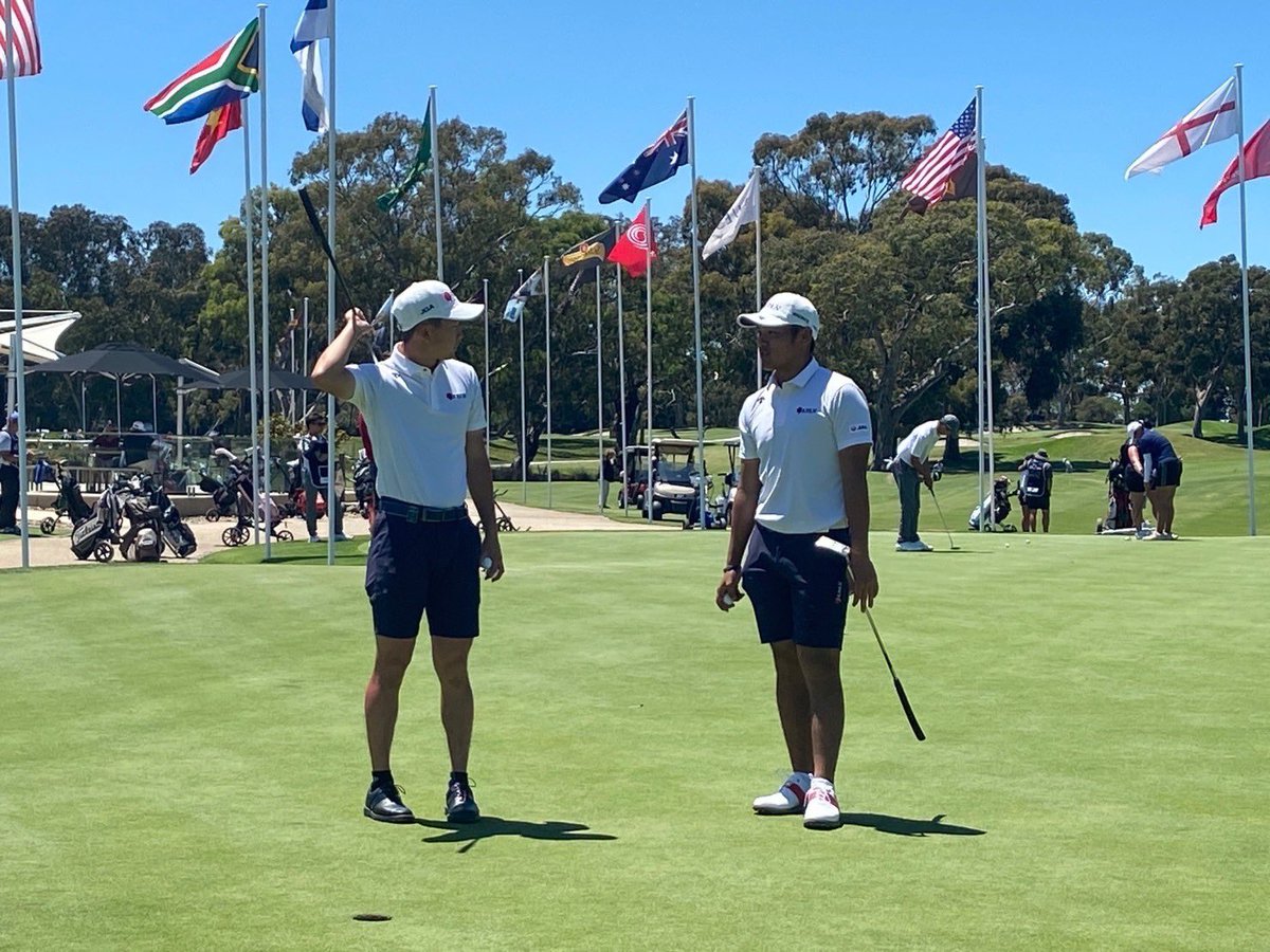 JGAofficial's tweet photo. /
第3ラウンド終了📣‼️
Australian Master of the Amateurs
\
1/11【 Round3 】
男子チーム🏌🏻
T10 本大志 -5
MC 岩井光太 +2
MC 小林匠 +3
女子チーム🏌🏻♀️
T5 藤本愛菜 -2
T24 飯島早織 +7
T33 新地真美夏 +9
⛳️スコア速報
🔗 https://t.co/ZYgzxgwE08
#amota
#amota2024
#JKG
#JGA https://t.co/e4jSqAjNog