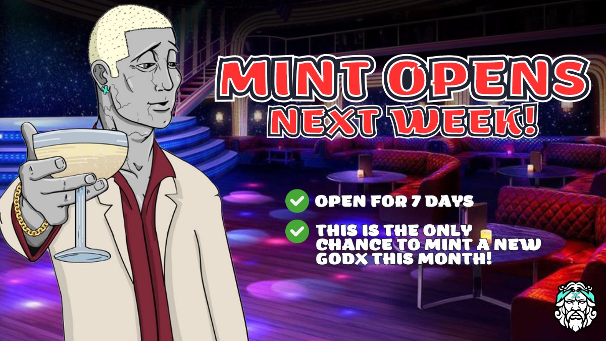 🚨 Heads up, The Godx fam! 🚨 

The mint doors swing open from Monday at 16:00 UTC till next Sunday🔥

Don't blink or you might miss your golden opportunity to snag another epic Godx! 🏛️

Get set, mark your calendars, and be ready for the ultimate NFT hustle! 🚀🔥

#MultiversX
