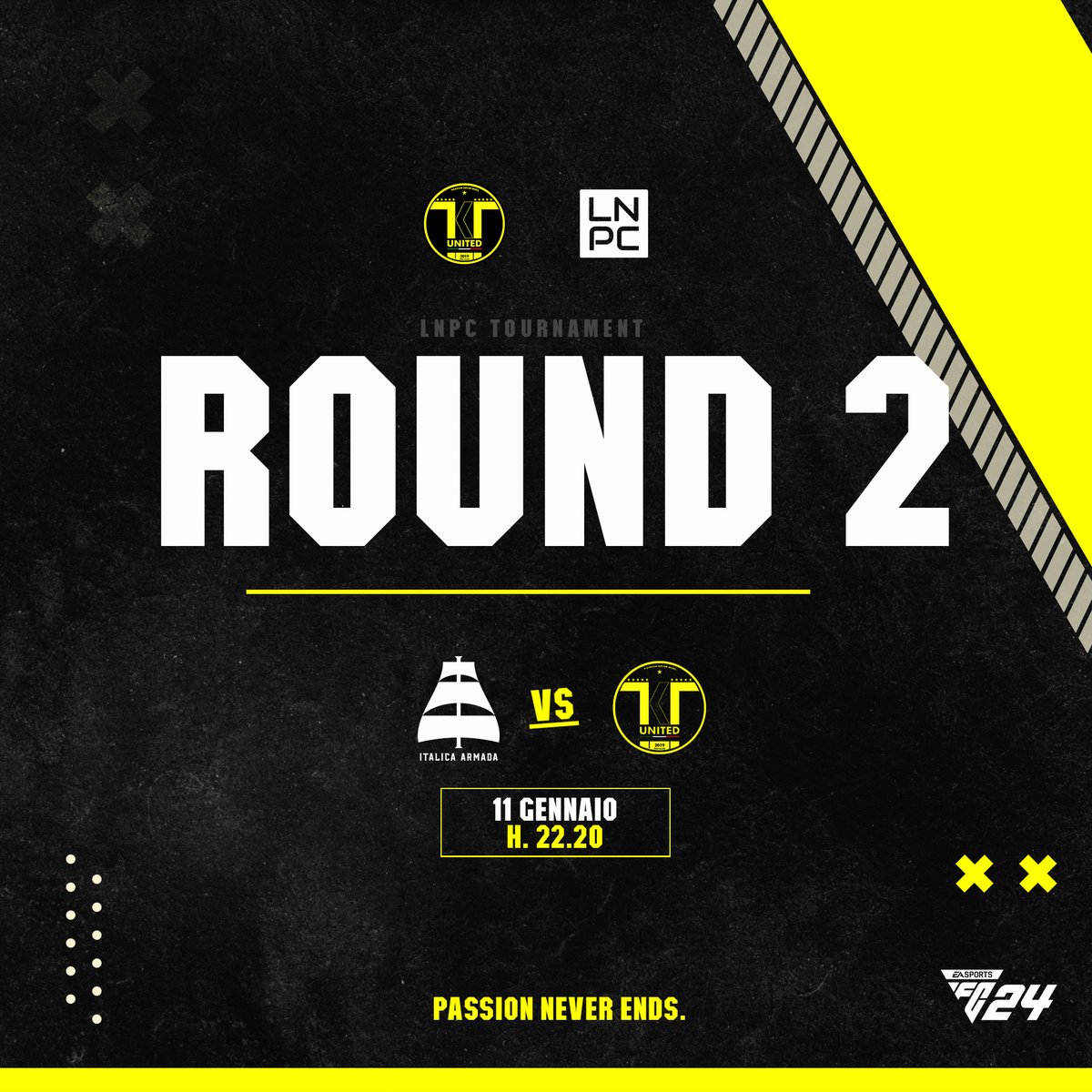 Atletico Lodigiani Esports (@tktunited) on Twitter photo โซ๏ธ๐กMatch Day
๐<a href="/LNPCup/">LNPC - Cup & League</a> Serie C
๐ <a href="/ItalicaArmada/">Italica Armada</a>
๐23.00
๐บtwitch.tv/tktunited
#passionneverends
<a href="/HouseOfProClub/">H๐ ๐ฆ๐ค๐ ๐๐ P๐ฃ๐ C๐๐ฆ๐</a> <a href="/tanadelproclub/">La Tana del ProClub</a> โซ๏ธ๐กMatch Day
๐<a href="/LNPCup/">LNPC - Cup & League</a> Serie C
๐ <a href="/ItalicaArmada/">Italica Armada</a>
๐23.00
๐บtwitch.tv/tktunited
#passionneverends
<a href="/HouseOfProClub/">H๐ ๐ฆ๐ค๐ ๐๐ P๐ฃ๐ C๐๐ฆ๐</a> <a href="/tanadelproclub/">La Tana del ProClub</a>