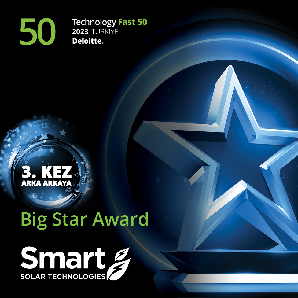 smartgunes's tweet photo. 3. Kez🌟 
Smart Güneş Teknolojileri, Deloitte Technology Fast 50 Türkiye 2023 programında üst üste 3. kez Big Star Awards'a layık görüldü. 
Bu başarıyı bizimle paylaşan herkese teşekkür ederiz. 🤝

#SmartGüneşTeknolojileri #SmartSolarTechnologies #SmartSolar #YüzümüzüGüneşeDöndük #smrtg #YüzyılınGüneşi #WeAreSmart