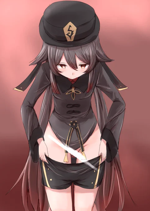 お題の着替え中(下半身)の原神胡桃ちゃんです。 