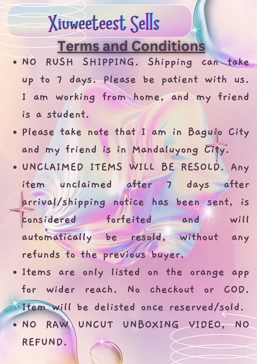 xiuweeteest's tweet photo. 🌻 Welcome to Xiuweeteest Sells  🌻

     🌷Kindly read T&amp;Cs for smoother transactions 🌷 https://t.co/8u54n5LAJd