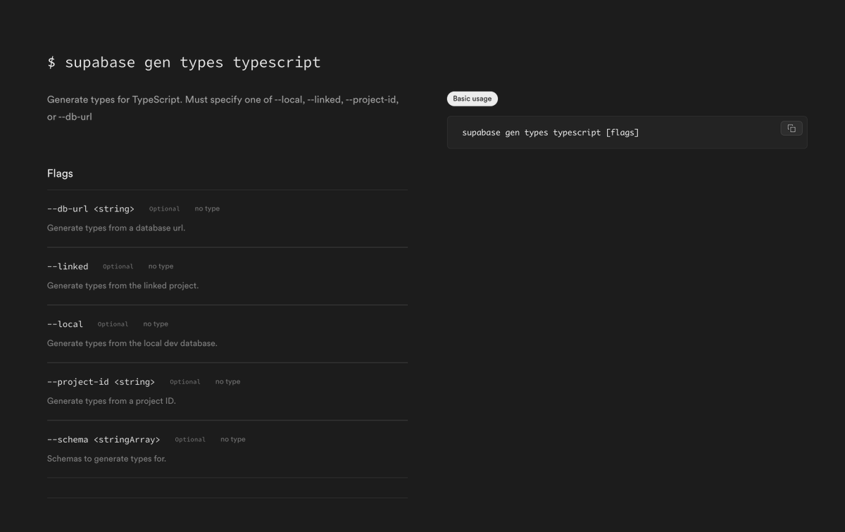 Generate typescript types directly from your db schema