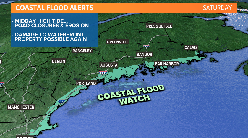 Not looking good for the coast on Saturday. Historically high water levels expected again. More road closures, beach erosion and risk to waterfront property. Do what you can to shore things up.