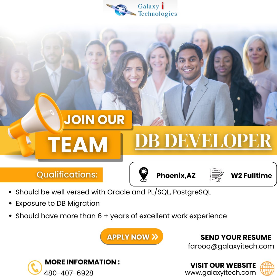 galaxyitech123's tweet photo. Galaxy I Technologies is looking for DB Developer in Phoenix, AZ

Website: https://t.co/N12hf7GveJ

#database #databases #databasemurah #data #databasetrusted #databasesupplierindonesia #k #bisnisdatabase #databasesupplier #databaseasli #dataanalytics #datascience #databasepromo https://t.co/XC1UezHMBh