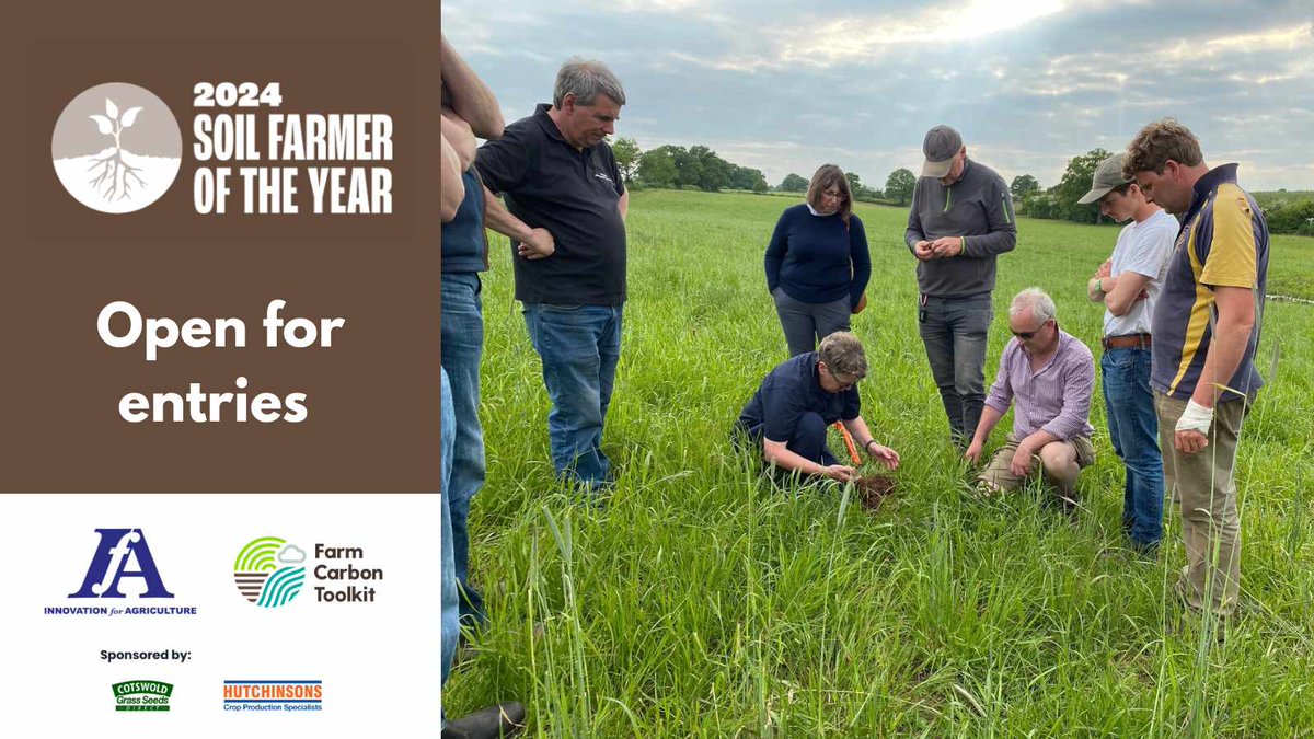 Are you prioritising soil management? 
The Soil Farmer of the Year competition celebrates farmers efforts in enhancing soil health. 
Share your journey: bit.ly/3r9EdwF @FarmCO2Toolkit @Hutchinsons_Ag @CotswoldSeeds #SoilHealth #FarmingExcellence 🌱🏆