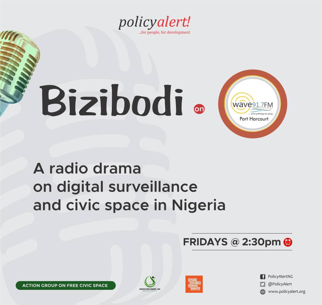 Join us at 2.30pm today on @wavefm7 for another episode of #Bizibodi as we dramatize the discourse on digital authoritarianism and #civicspace in Nigeria. #SecurityPlaybook @Spaces4Change @FundHumanRights