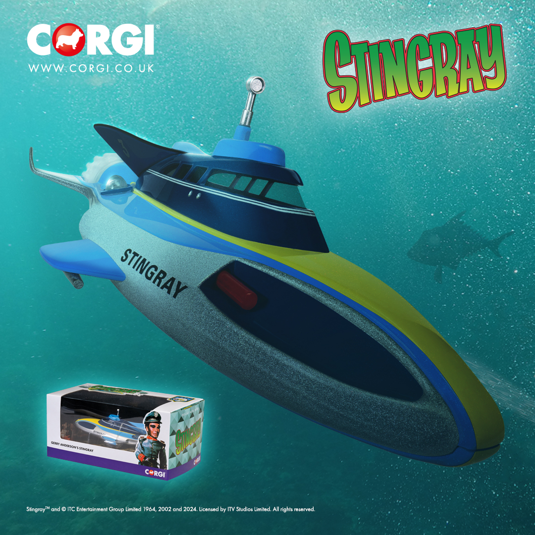 ANYTHING CAN HAPPEN IN THE NEXT HALF HOUR! We're delighted to confirm that our Brand New Tool of Gerry Anderson's iconic Stingray is now in stock and shipping! Get yours now while stocks last! uk.corgi.co.uk/products/sting…