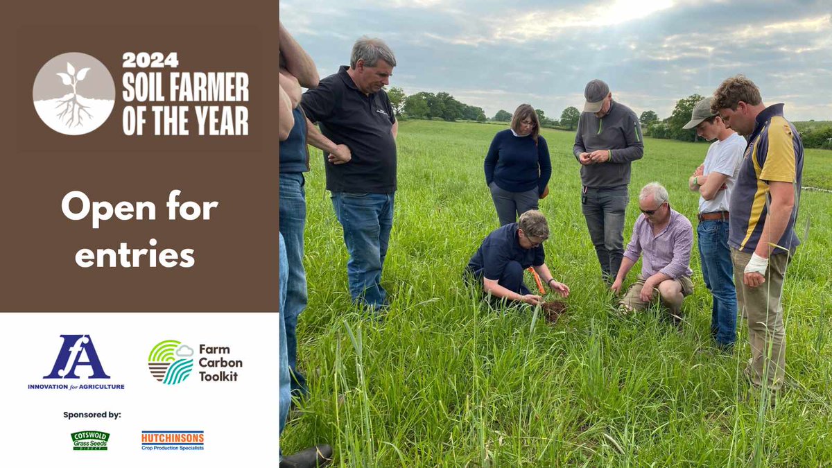 Celebrate farmers championing farm business resilience through a focus on #soilhealth. 

If your soil practices make you proud, don't miss the chance to enter the Soil Farmer of the Year competition 👉 bit.ly/4121oGc 

<a href="/FarmCO2Toolkit/">Farm Carbon Toolkit</a> @Hutchinsons_Ag <a href="/CotswoldSeeds/">Cotswold Seeds</a> 🌱🏆