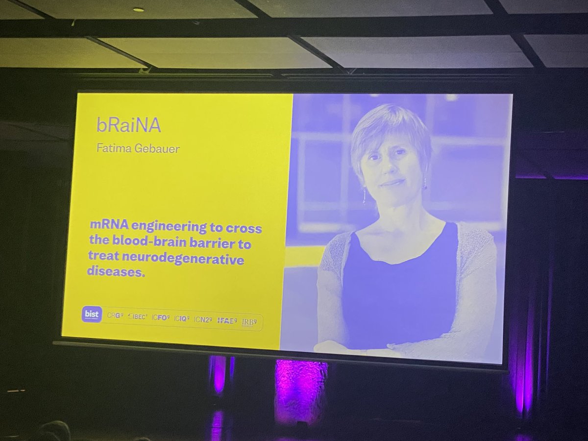 CRGenomica's tweet photo. Announcement of the winners of the @_BIST Ignite Awards at the #BISTForum
Congratulations Fatima Gebauer for the joint project #bRaiNA with Daniel Gonzalez-Carter @IBECBarcelona! https://t.co/AfZ0UDJcZO