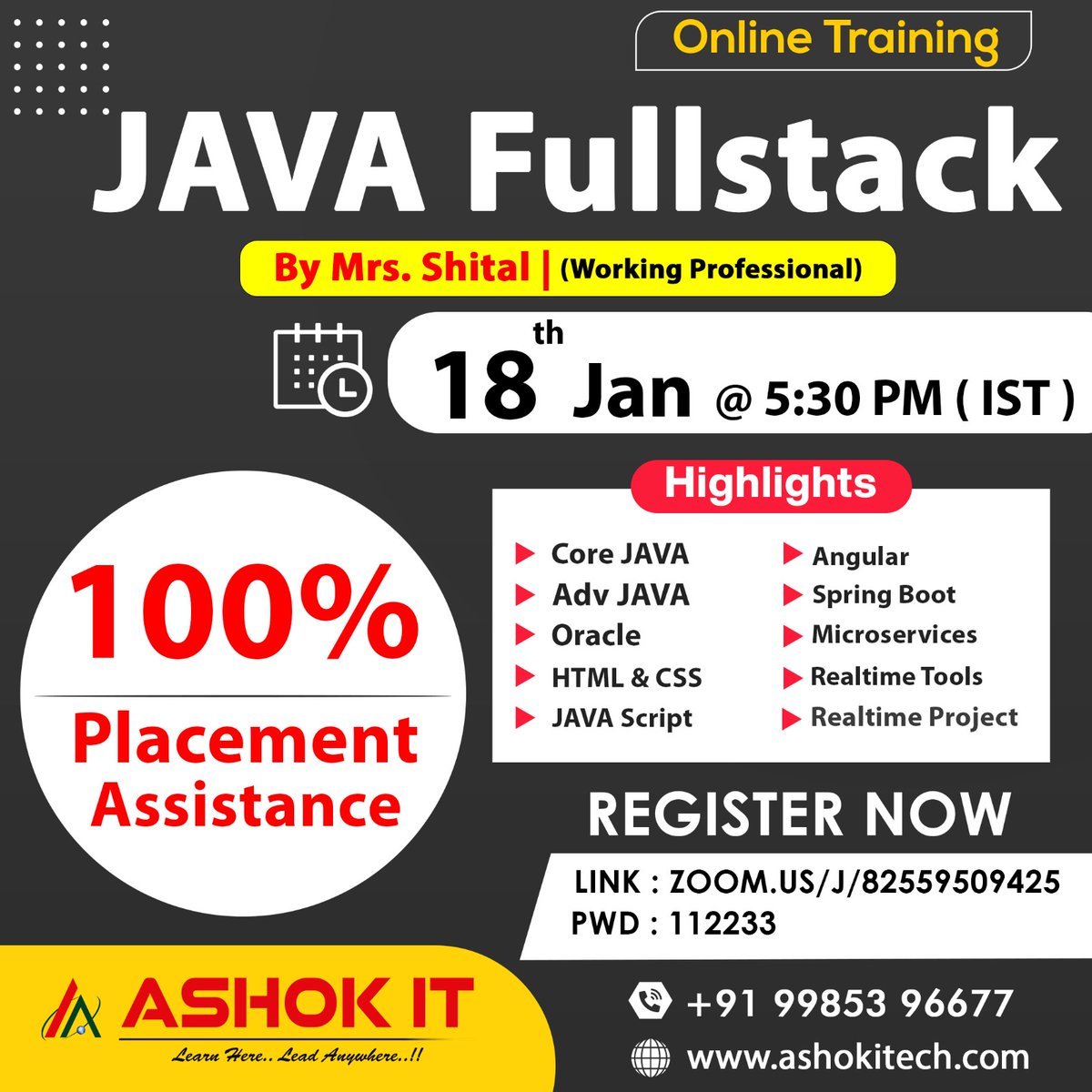 ashokitschool's tweet image. 🛑 Java FullStack 🛑

✍️ Enroll Now : bit.ly/3noOByz

👉 Free Demo On 18th-Jan @ 05:30 PM IST

👉 Follow Our Whatsapp Channel : bit.ly/4565QED

👉 Subscribe To Ashok IT YouTube Channel For Free Tutorials : bit.ly/41IHJd

#javafullstackdevelopercourse