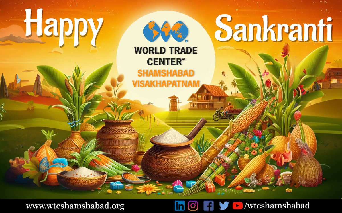 World Trade Center Shamshabad Wishes everyone a Happy Sankranti.

#MakarSankranti2024 #SankrantiWishes2024 #SankrantiCelebrations #FestiveJoy #KiteFlying #SunshineFestival #HarvestHappiness #SankrantiVibes #SankrantiJoy #KiteFestival2024 #SankrantiFeast #HarvestFestival2024