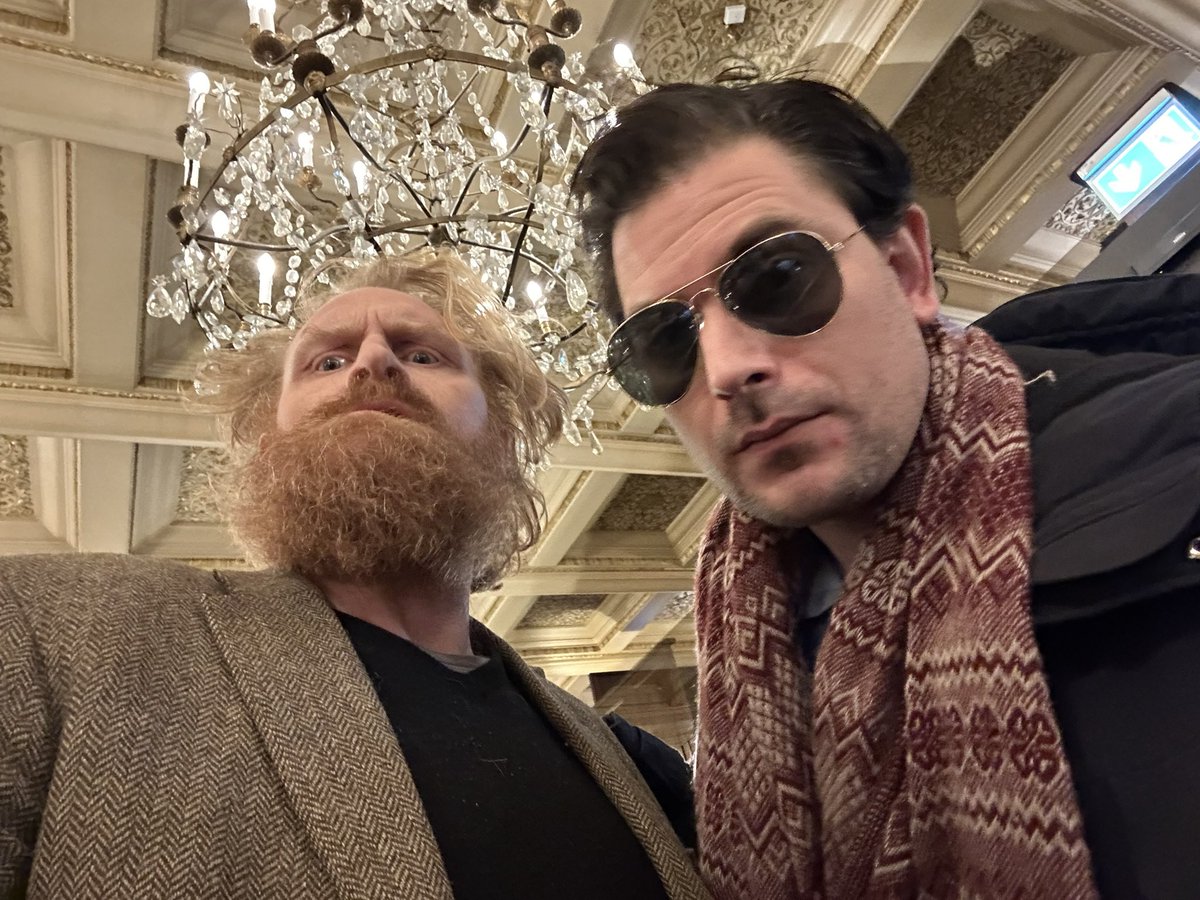 Brother @kristoferhivju will open up Saturday’s show in #Asker, #Norway at Baracoa Café Asker with a few of his delightful tunes. Show starts at 8 sharp. Don’t be late. Only a handful of tickets left. Photo taken at Hotel Bristol Oslo by the better looking one of us.