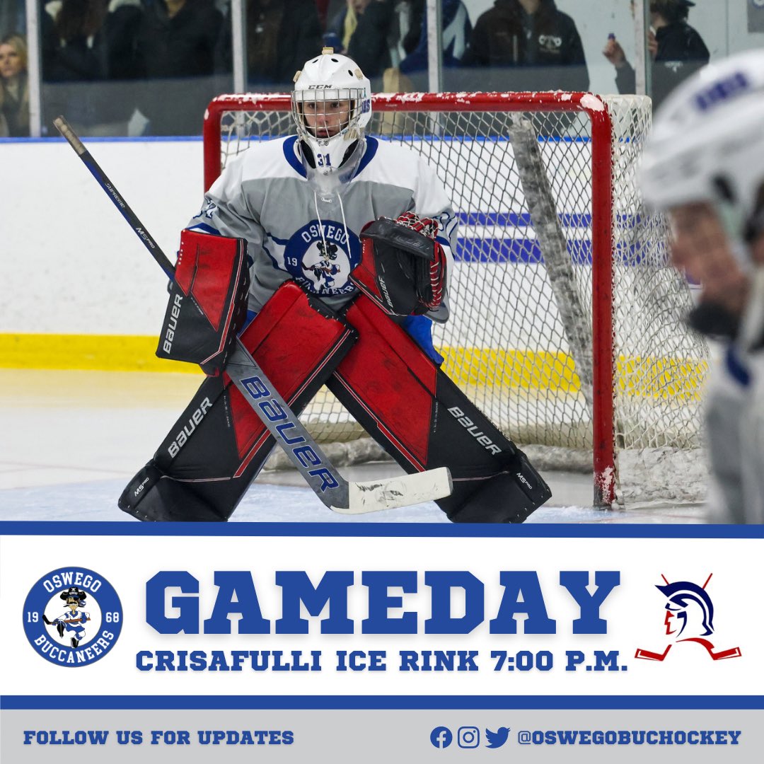 OswegoBucHockey's tweet photo. 🚨GAMEDAY! The Bucs host New Hartford tonight at the The Fort. Puck drops at 7:00 P.M. Let's Go Bucs! #FillTheFort #BucPuck #OswegoHockey #NYSPHSAA #Section3 https://t.co/ZUEnhHpQFs